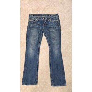 Miss Me Jeans Women's Size 30 Straight Leg Dark Wash JE5180TSR Rhinestone Bling